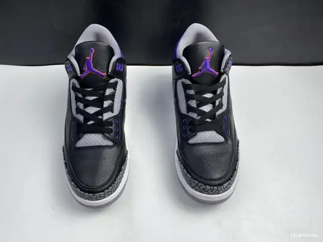 CT8532 Air 050 Retro Black 3 Court Purple Jordan 0430